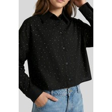 Waka Waka Kids Store Kristal Taş Detaylı Kısa Kesim (Crop) Gömlek