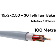 Kablo Türk 15X2X0,50 - 30 Telli Tam Bakır Telefon Kablosu 100 Metre