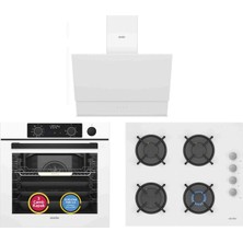 Simfer 11 Fonksiyon Beyaz 3'lü Ankastre Set (8245 Fırın + 3507 Ocak + 8704 Davlumbaz)