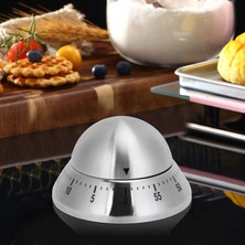 Hephaistoss Paslanmaz Çelik Mekanik Ufo Görünüm Mutfak Timer Zamanlayıcı 0–60 Dakika Manuel Kurmalı, Sesli Alarm Özellikli, Kaymaz Tabanlı, Şık ve Dayanıklı Timer Kronometre