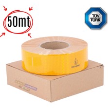 Evimdeyokyok Reflektör Reflektif Petekli Şerit Bant  5 cm x 50 Metre Sarı Tüvtürk Uyumlu Tdrtr