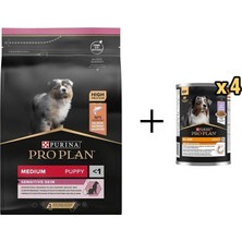 Pro Plan Somonlu Yavru Köpek Maması 3 kg + 4 Adet Pro Plan Everyday Nutrition Hindili Köpek Konservesi 400 gr