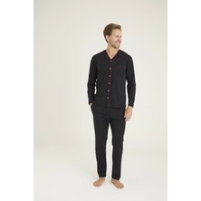 Uslucan Alışveriş Kocabey 9267 Erkek V.yaka Boydan Düğmeli Pijama Takım