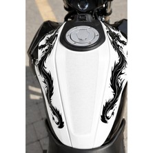 Banxtre Motorsiklet ve Motor Için Siyah Renk Universal Tüm Motorlara Uyumlu Ejder Sticker Seti (2'LI)(40CM)