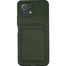 Evimdeyokyok Xiaomi Mi 11 Kılıf Kelvin Kartvizitli Silikon - Koyu Yeşil Tdrtr