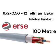 Erse 6X2X0,50 -12 Telli Tam Bakır Telefon Kablosu 100 Metre