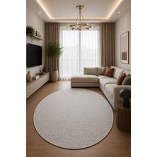 Tch Home Living Lys Bukle Yuvarlak Daire Gri Modern Yumuşak Jüt Taban Dokuma Halı Salon Mutfak Oturma Odası Koridor Yolluk Çocuk Odası Halısı 04300