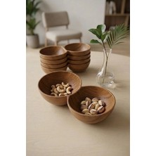 Kitchen Life 6'lı Akasya Görünümlü 2 Bölmeli Çerezlik,sunum Kasesi-Dekoratif Kahvaltılık 19,5 cm