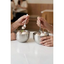 Kitchen Life 2'li Stainles Steel Sofra Sunum Kahvaltılık Paslanmaz Çelik Çerezlik Kase