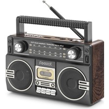 Evimdeyokyok Bluetooth Nostaljik Fm Radyo USB Tf Aux Taşınabilir Hoparlör - Kahverengi FX2509B Tdrtr