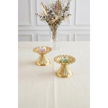 Kitchen Life 2'li Boncuklu Gold Makaronluk,şekerlik Kahve Yanı Sunumluğu-Dekoratif Kase