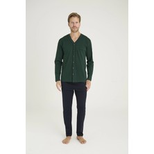 Uslucan Alışveriş Kocabey 9134 Erkek  V Yaka Boydan Düğmeli Pijama Takımı