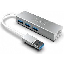 Inca X4 USB 3.0 + Ethernet RJ45 (10/100/1000) Çoklayıcı USB Hub - Aluminyum Kasa Çoğaltıcı