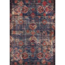 Pera Halı Lacivert ve Bordo Ebruli Geçişli Modern Vintage Halı - AL111OU