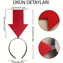 Evimdeyokyok Kişiselleştirilebilir Ok Taç – Üzerine Yazı Yazılabilen Parti Tacı Kırmızı Renk Tdrtr
