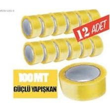 Evimdeyokyok 12 Adet 45MM x 100MT Şeffaf Koli Bandı Süper Kalite Koli Bantı Tdrtr