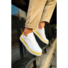 Starseven CH979 - Santoni Gbt Spor Erkek Ayakkabı Beyaz/sari