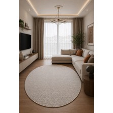 Tch Home Living Lys Bukle Yuvarlak Daire Krem Modern Yumuşak Jüt Taban Dokuma Halı Salon Mutfak Oturma Odası Koridor Yolluk Çocuk Odası Halısı 04300