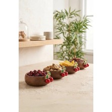 Kitchen Life 4'lü Kiraz Akasya Görünümlü Çerez Sunum Kasesi-Dekoratif Sunumluk 8,5 cm