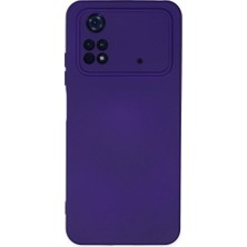 Evimdeyokyok Xiaomi Poco M4 Pro 4g Kılıf Nano Içi Kadife Silikon - Mor Tdrtr