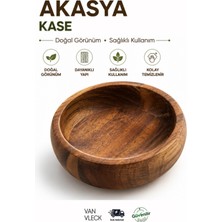 Van Vleck Akasya Ağacından Yapılmış Kase – Doğal Ahşap Çerez, Kahvaltılık ve Sunum Kasesi
