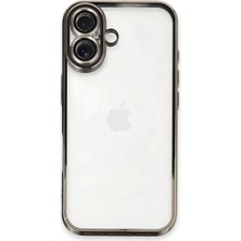 Evimdeyokyok Apple Iphone 16 Kılıf Razer Lensli Silikon - Titanyum Gri Tdrtr