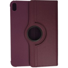 Uravas Store Ipad 2022 10.9 (10.nesil) Kılıf 360 Tablet Deri Kılıf - Mürdüm
