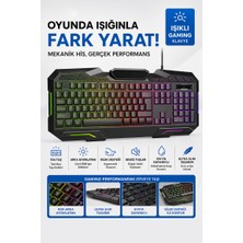 Crow'S Tech Oyuncu Klavye Rgb Işıklı Mekanik Hisli Gaming Klavye Sessiz Tuşlu USB Oyuncu Klavyesi 104 Tuş