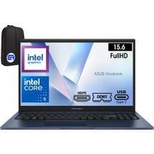 Asus Vivobook 15 X1504VA-BQ5382WEP8 Core 5 120U 32GB Ram 256GB SSD Windows 11 Home 15.6'' + Elektropasaj Çanta