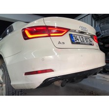 Tuning Vadisi Audi A3 S3 Sedan Difüzör 2013-2016 Plastik Parlak Siyah