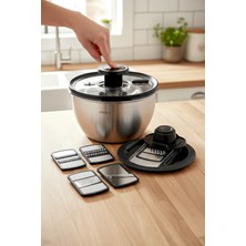 Kitchen Life Mien 11 Parça Profesyonelia Rendeli Karıştırma ve Salata Kurutucu Saklama Kabı Full Hazırlık Seti