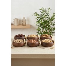 Kitchen Life 6'lı Istiridye Akasya Görünümlü Çerezlik Sunum Kasesi-Dekoratif Sunumluk 8,5 cm