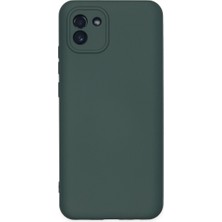 Evimdeyokyok Samsung Galaxy A03 Kılıf Nano Içi Kadife Silikon - Koyu Yeşil Tdrtr