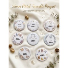 Renk Magnet Kişiye Özel Metal 20 Adet Magnet Acacak 58MM Yeni Doğan Hoşgeldin Bebek Doğum Günü