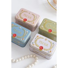 DAKS Fleur Kabartmalı Vintage Metal Saklama Kutusu