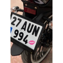 Banxtre Motosiklet ve Araba Plakalığı Için Pembe Renk Dudak Öpücük Sticker 10 Adet(5cm)