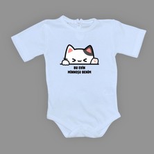 Mnk Baby & Kids Minnoş Kedi Baskılı Bebek Çıtçıtlı Body Uzun Kısa Kolsuz M00688