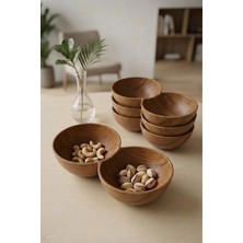 Kitchen Life 4'lü Akasya Görünümlü 2 Bölmeli Çerezlik,sunum Kasesi-Dekoratif Kahvaltılık 19,5 cm