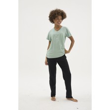 Uslucan Alışveriş Kocabey KKT-26152K Kadın V Yaka Pijama Takımı