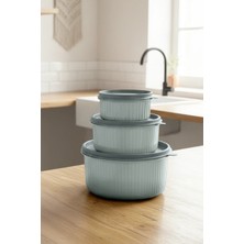 Kitchen Life 3’lü Yuvarlak Saklama Kabı Seti (1X300-1X600-1X1500MLL) Mikrodalga ve Dondurucu Uyumlu