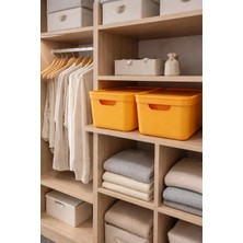 Kitchen Life Aura 2'li Çok Amaçlı Kapaklı Saklama Kabı Dolap Düzenleyici Kutu-Oyuncak Saklama Kutusu 17 Litre