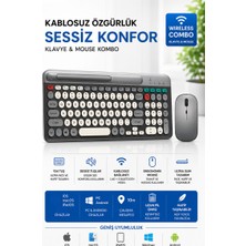 Crow'S Tech Kablosuz Klavye Mouse Seti Sessiz Tuşlu Ultra Slim Bluetooth Wireless Combo Klavye Seti