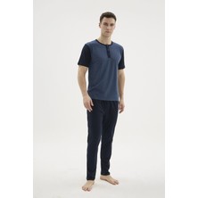 Uslucan Alışveriş Kocabey 2205 Erkek Battal Midi Yaka Pijama Takım