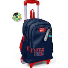 Coral High Kids Lacivert Little Dude Desenli Çekçekli 3'lü Çanta Seti SET0134019