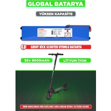 Global Batarya Gıddy Kick Scooter Uyumlu Elektrikli Scooter Bataryası 36V 9600MAH Li-Ion Pil Yüksek Kapasite