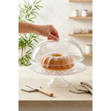 Kitchen Life Standlı Yuvarlak Kapaklı Çok Amaçlı Pasta ve Kek Saklama Kabı