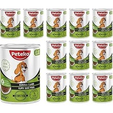 Uravas Store Yavru Köpek Kuzulu ve Jöleli Konserve Mama 400 gr x 12 Adet