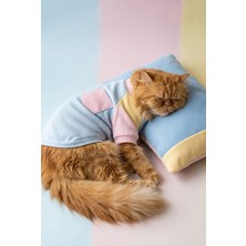 Kemique Bubbles Pastel Kedi Uyku Takımı | Mini Yastıklı Şeker Renkli Yazlık Kedi Pijama Seti