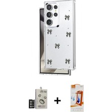 Marsilyan™- Galaxy S24 Ultra Kılıf Yörünge Form - Siyah Autokit 5in1 Fiber Polymer Nano Ekran Koruyucu + Bilvis Titan Kamera Lens - Dnmr
