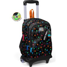 Coral High Kids Siyah Renkli Petek Desenli Çekçekli 3'lü Çanta Seti SET0134010